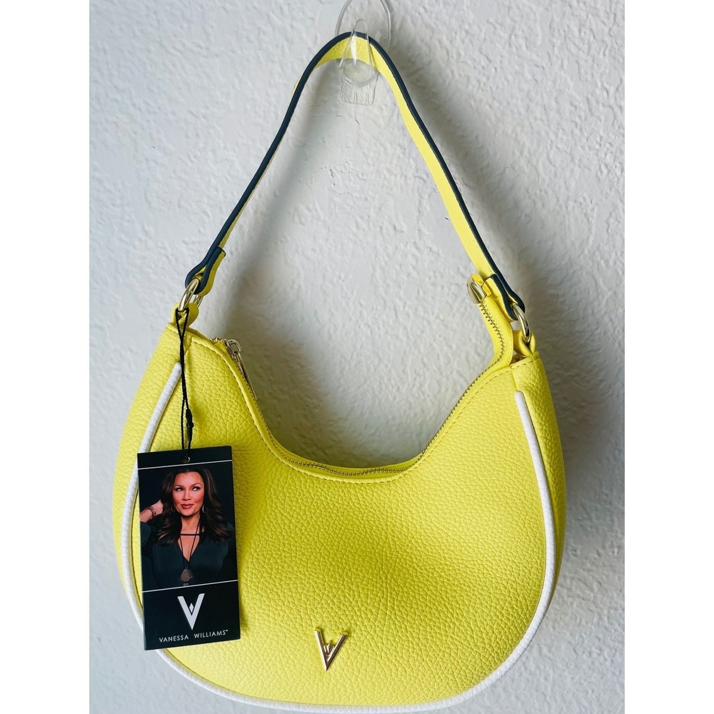 Vanessa Williams Purse Yellow Crescent Shoulder Bag Pebbled Y2K
 Purse Pebbled